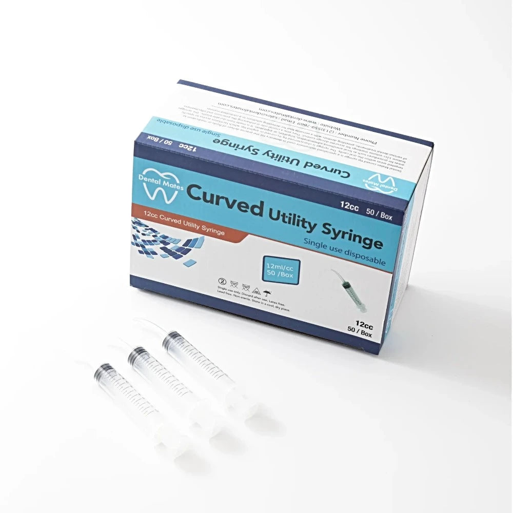 12cc Curved Tip Irrigation Syringes - Bright Supply / Dental Mates