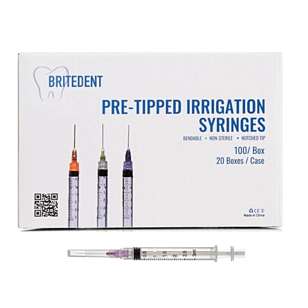 3cc Dental Irrigation Syringes Pre-Tipped Luer Lock