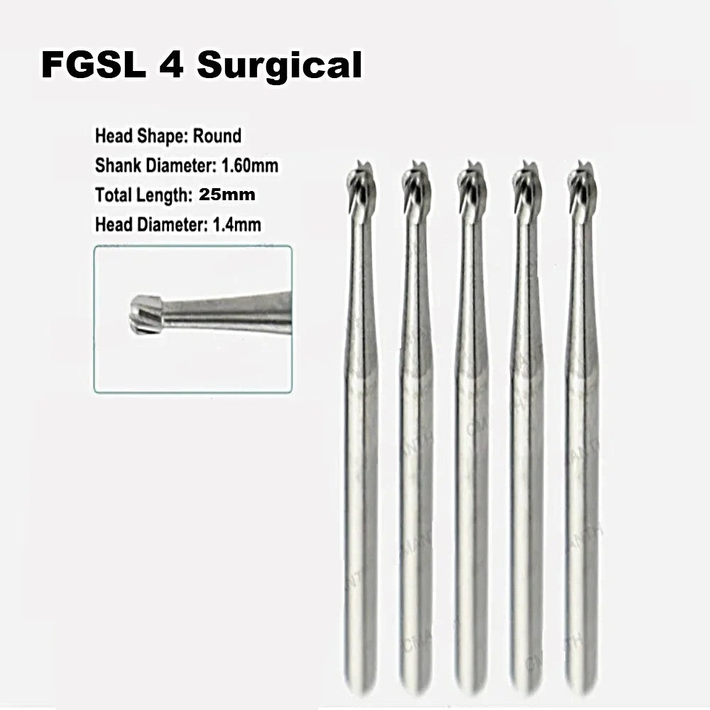 FGSL 4 Round Carbide Bur ( Surgical Length )