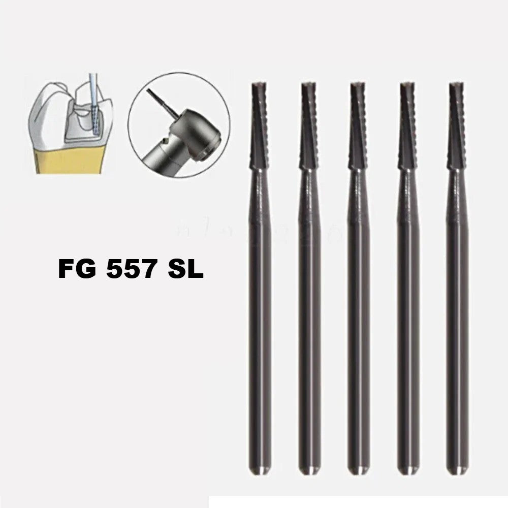 FG 557 SL Straight Crosscut Fissure Carbide Bur ( Surgical Length )
