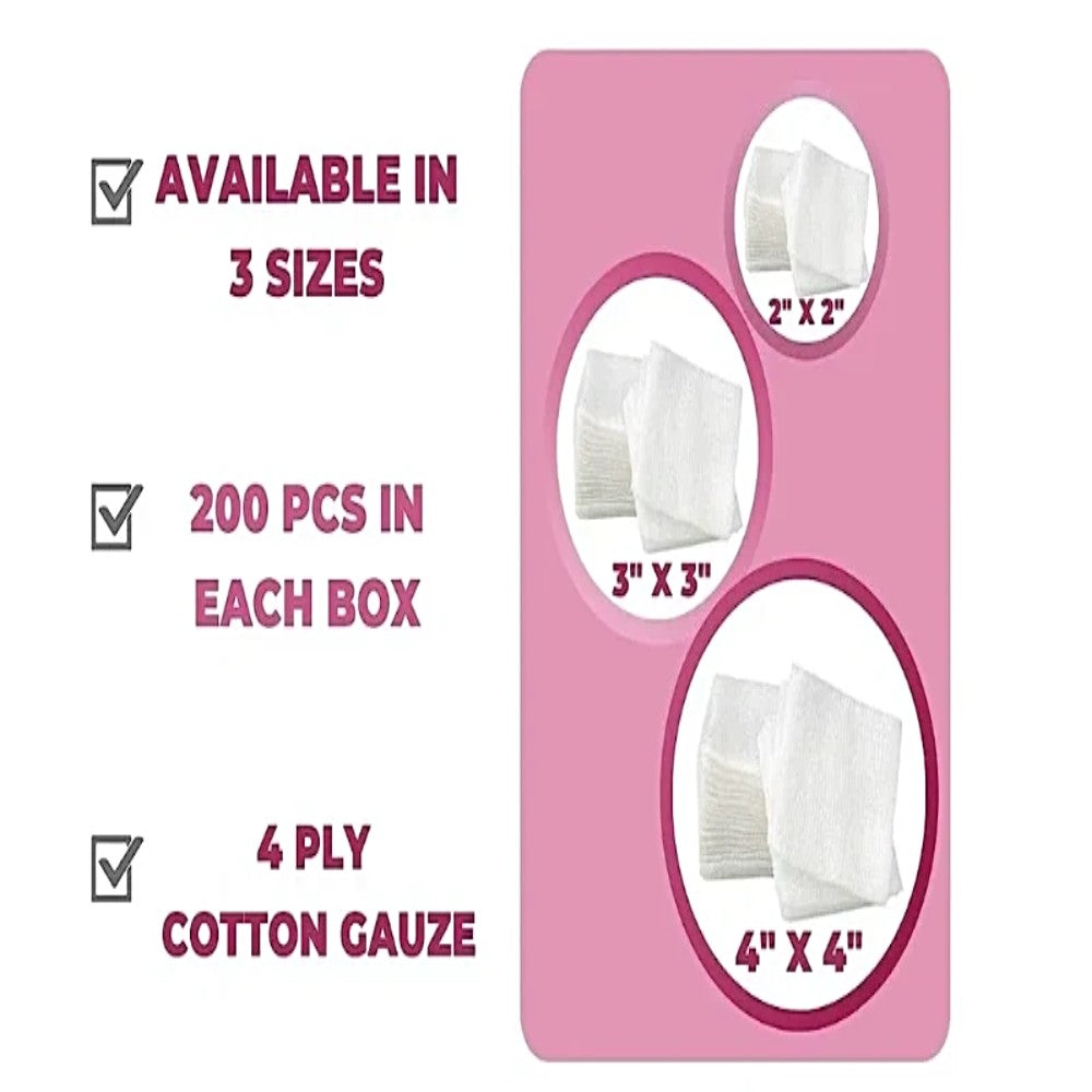 4-Ply and 8-Ply Non-Woven Cotton Gauze - Bright Supply / Dental Mates