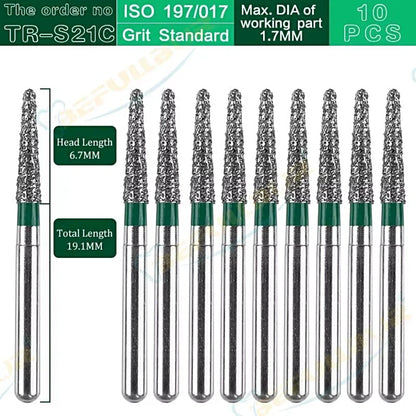 TR-C TC ( Taper Round End ) Type 10PCS Dental Diamond Burs