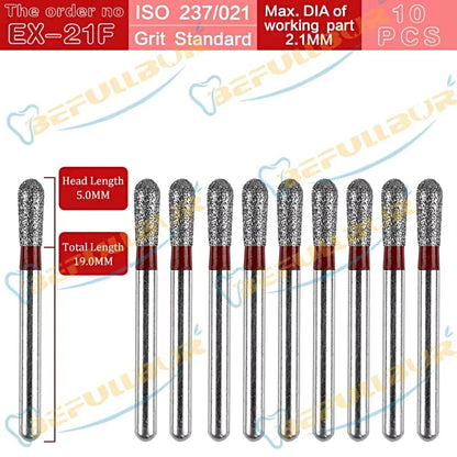 EX-F ( Special Extra Shape ) Type 10PCS Dental Diamond Burs