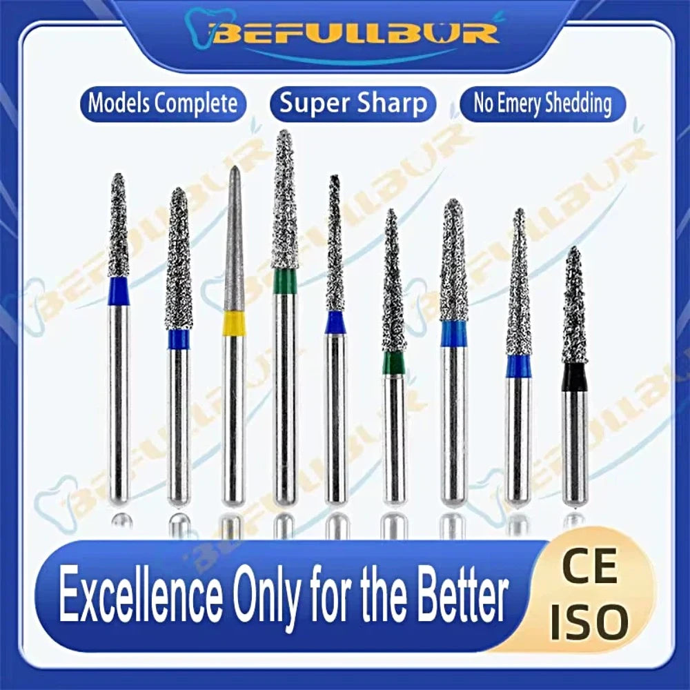 CF-B/C/EF ( Taper Flat End ) Type 10PCS Dental Diamond Burs