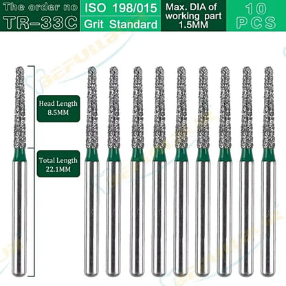TR-C TC ( Taper Round End ) Type 10PCS Dental Diamond Burs
