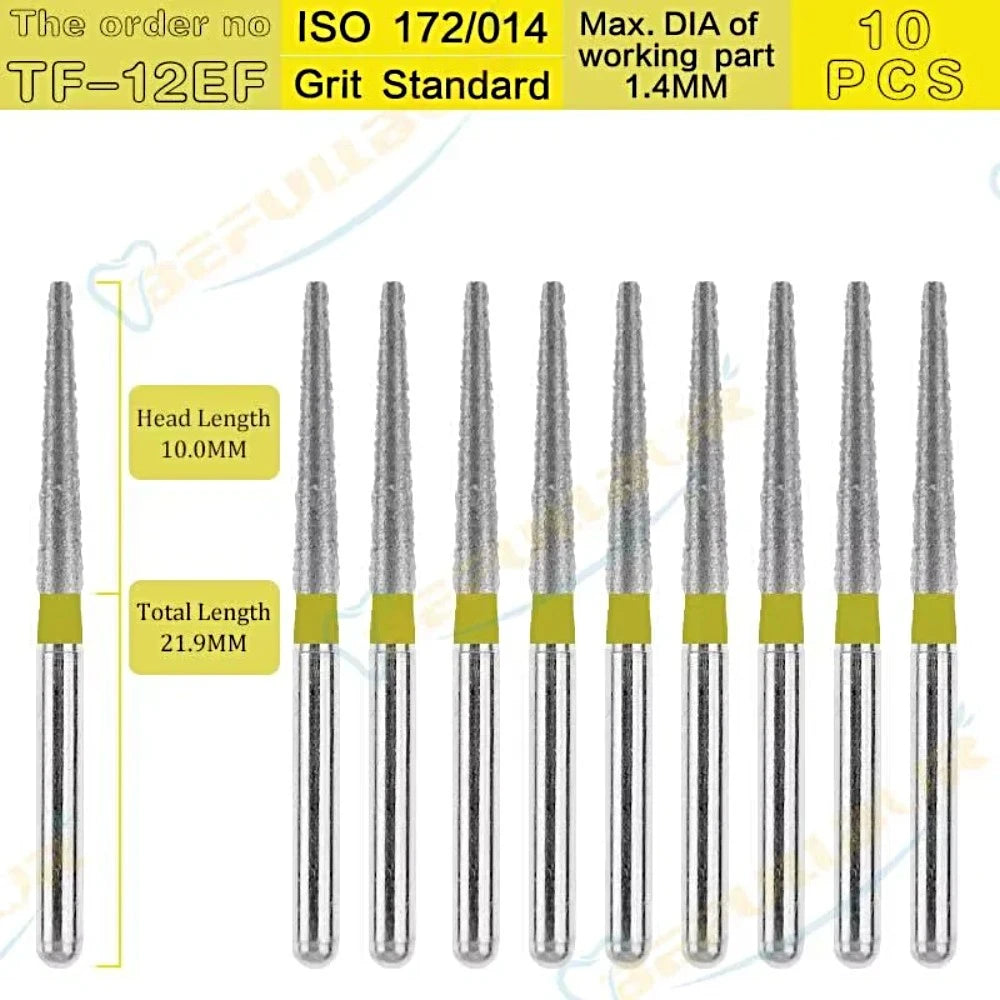 TF-C & EF ( Taper Flat End ) Type 10PCS Dental Diamond Burs