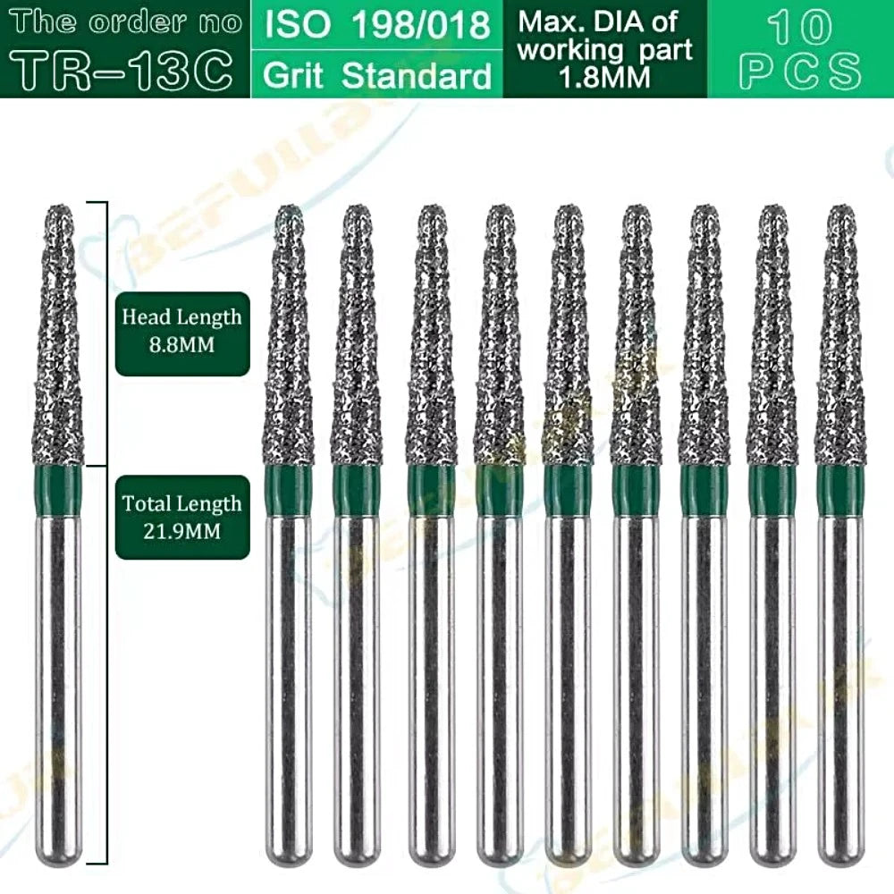 TR-C TC ( Taper Round End ) Type 10PCS Dental Diamond Burs