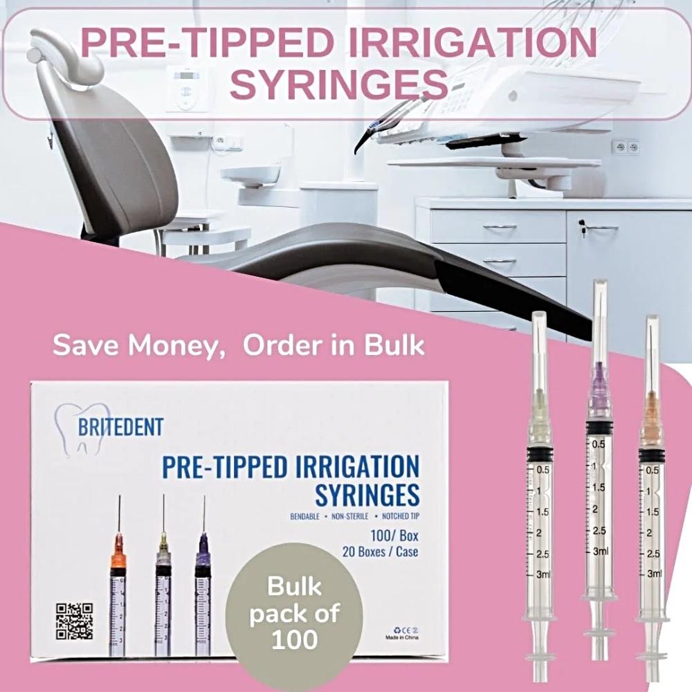 3cc Dental Irrigation Syringes Pre-Tipped Luer Lock