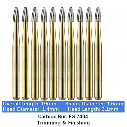 FG 7404 Egg Shaped / 12 Blade / Trimming and Finishing Carbide Burs