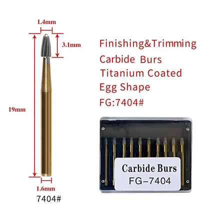 FG 7404 Egg Shaped / 12 Blade / Trimming and Finishing Carbide Burs