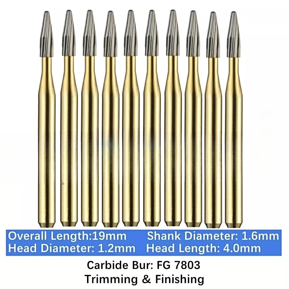 FG 7803 Bullet Shaped / 12 Blade / Trimming and Finishing Carbide Burs