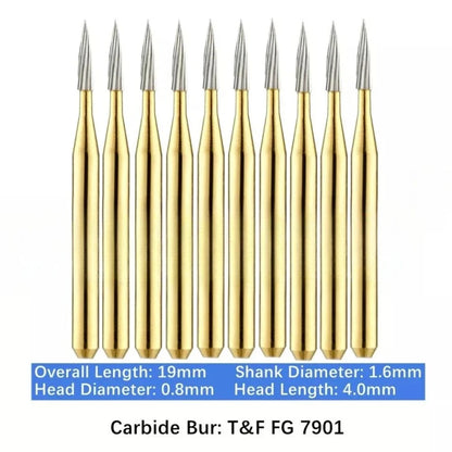 FG 7901 Needle Shaped / 12 Blade / Trimming and Finishing Carbide Burs