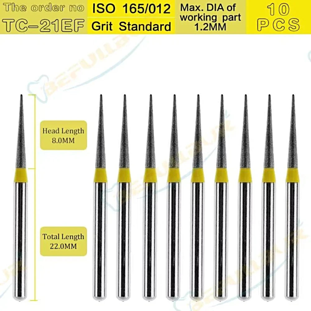 TC-EF ( Taper Conical End ) Type 10PCS Dental Diamond Burs