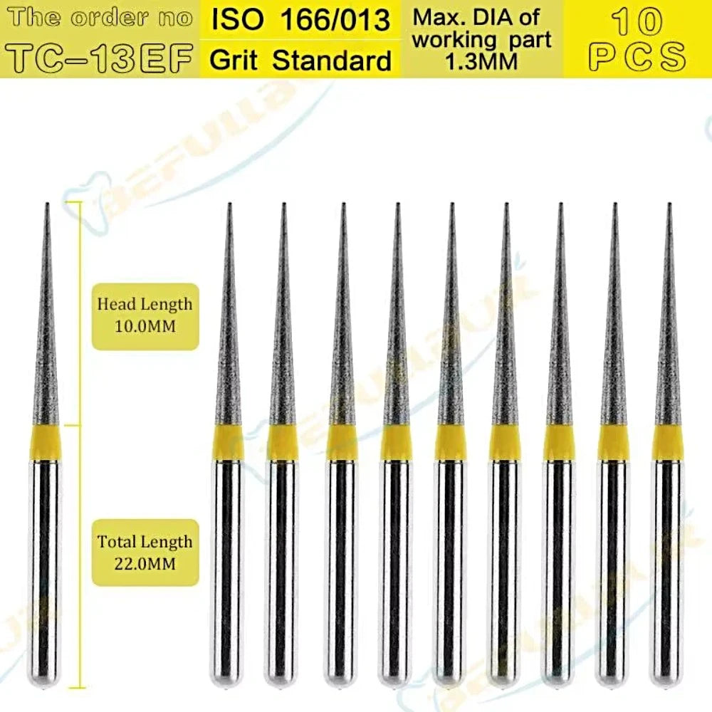 TC-EF ( Taper Conical End ) Type 10PCS Dental Diamond Burs