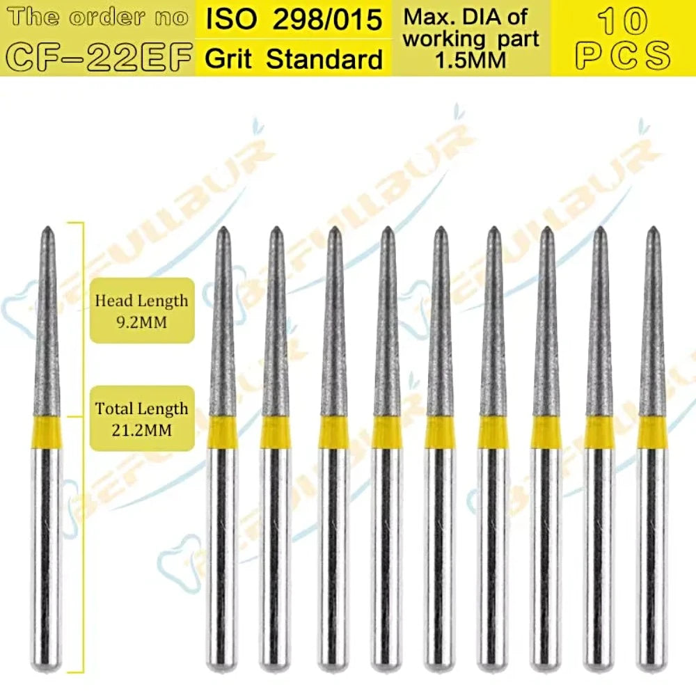 CF-B/C/EF ( Taper Flat End ) Type 10PCS Dental Diamond Burs