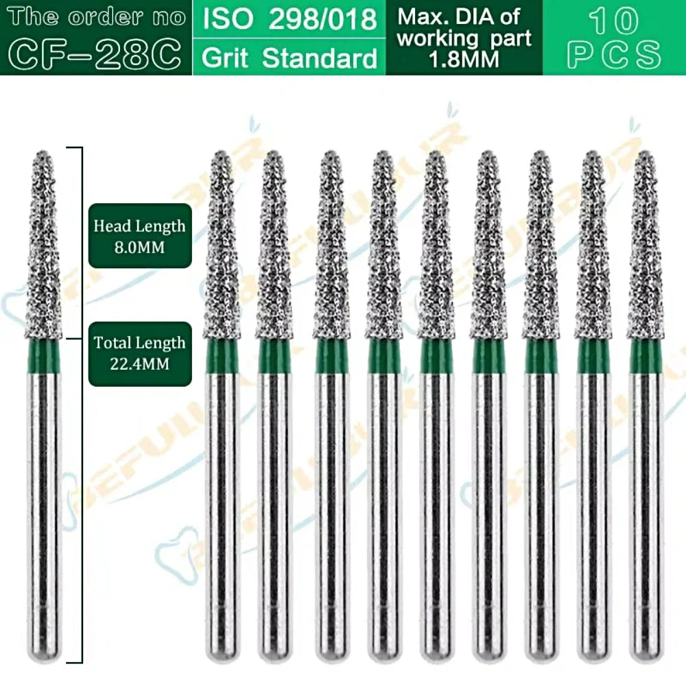 CF-B/C/EF ( Taper Flat End ) Type 10PCS Dental Diamond Burs