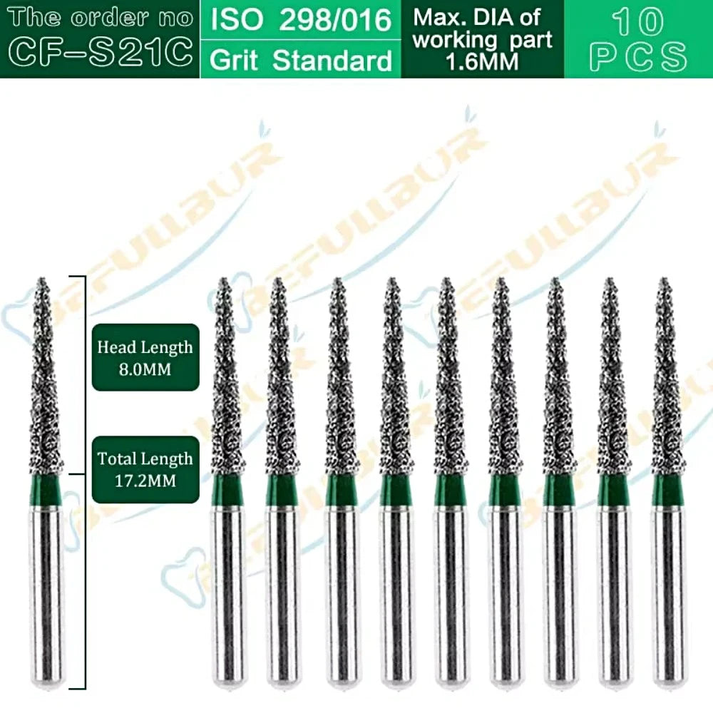 CF-B/C/EF ( Taper Flat End ) Type 10PCS Dental Diamond Burs