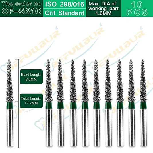 CF-B/C/EF ( Taper Flat End ) Type 10PCS Dental Diamond Burs