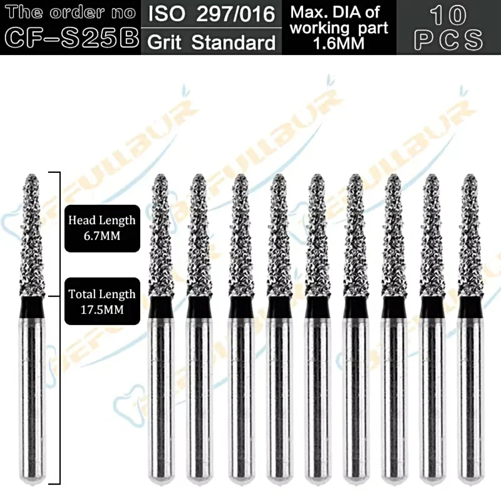 CF-B/C/EF ( Taper Flat End ) Type 10PCS Dental Diamond Burs