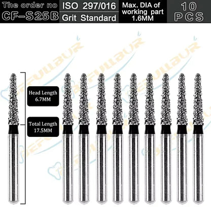 CF-B/C/EF ( Taper Flat End ) Type 10PCS Dental Diamond Burs