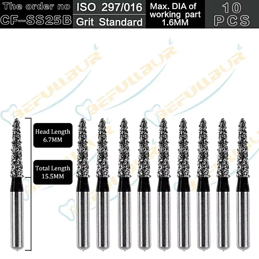 CF-B/C/EF ( Taper Flat End ) Type 10PCS Dental Diamond Burs