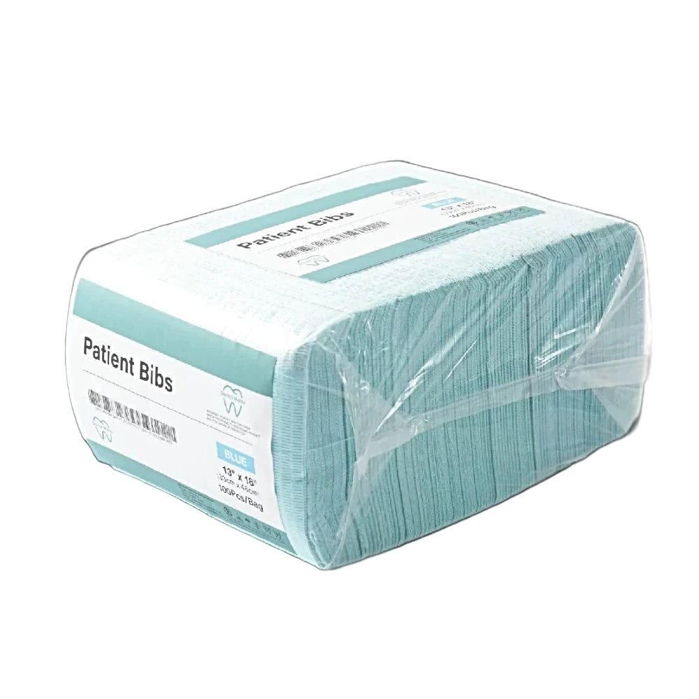 3-Ply 13" x 18" Disposable Waterproof Patient Bibs - Bright Supply / Dental Mates