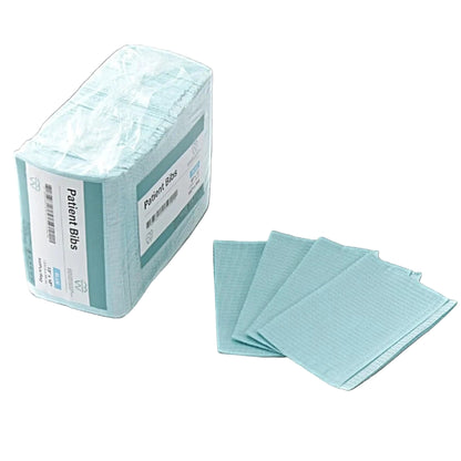 3-Ply 13" x 18" Disposable Waterproof Patient Bibs - Bright Supply / Dental Mates