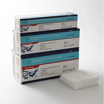 4-Ply and 8-Ply Non-Woven Cotton Gauze - Bright Supply / Dental Mates