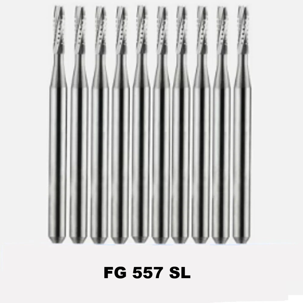 FG 557 SL Straight Crosscut Fissure Carbide Bur ( Surgical Length )
