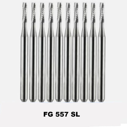 FG 557 SL Straight Crosscut Fissure Carbide Bur ( Surgical Length )