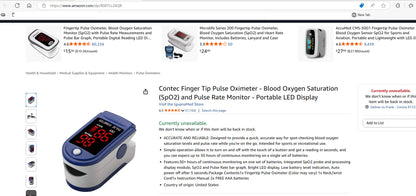 Contec Fingertip Pulse Oximeters CMS50DL Clearance was Amazon listed
