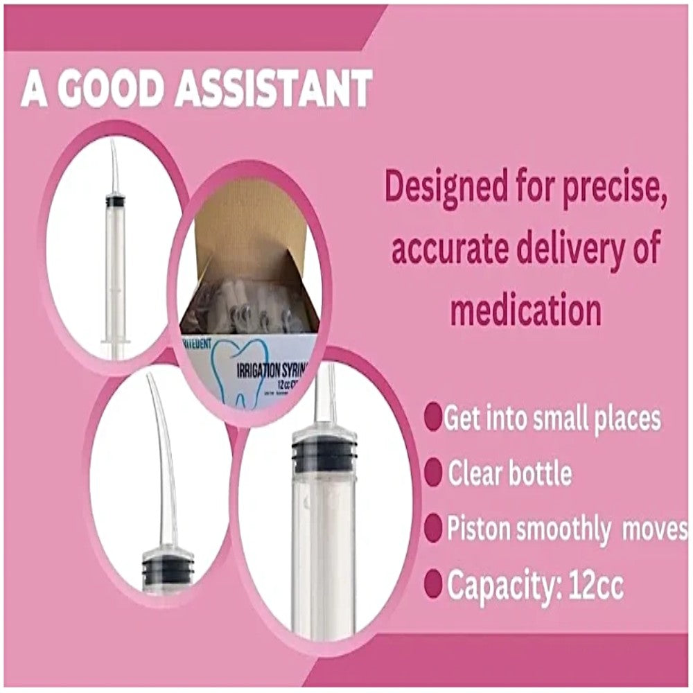12cc Curved Tip Irrigation Syringes - Bright Supply / Dental Mates