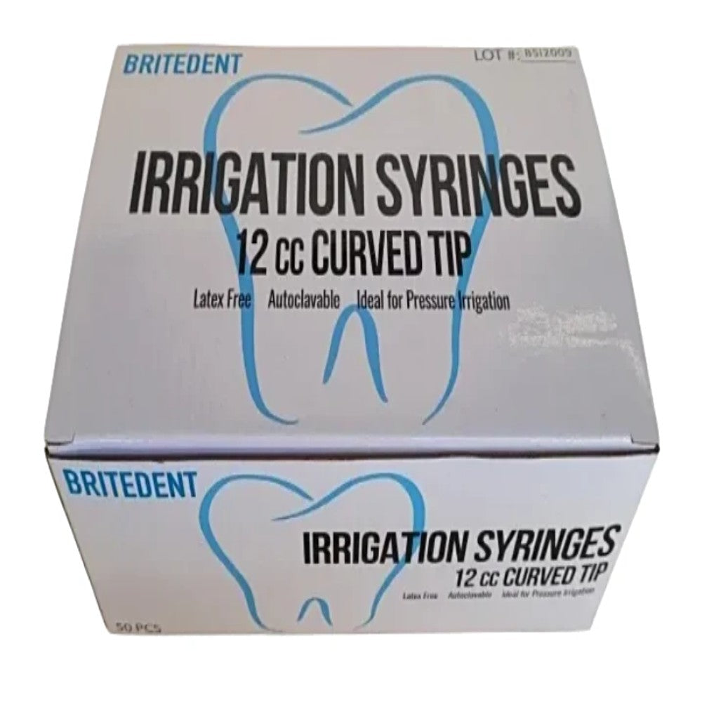 12cc Curved Tip Irrigation Syringes - Bright Supply / Dental Mates