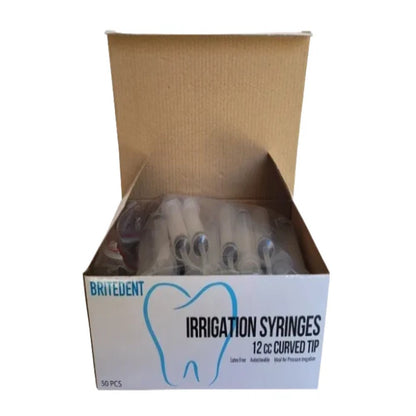 12cc Curved Tip Irrigation Syringes - Bright Supply / Dental Mates
