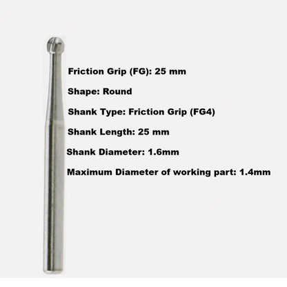 FGSL 4 Round Carbide Bur ( Surgical Length )