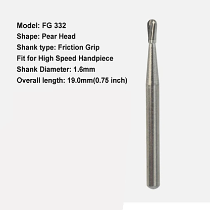 FG 332 Pear Shaped Carbide Burs