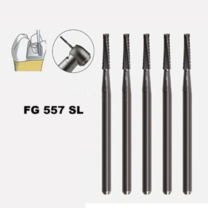 FG 557 SL Straight Crosscut Fissure Carbide Bur ( Surgical Length )