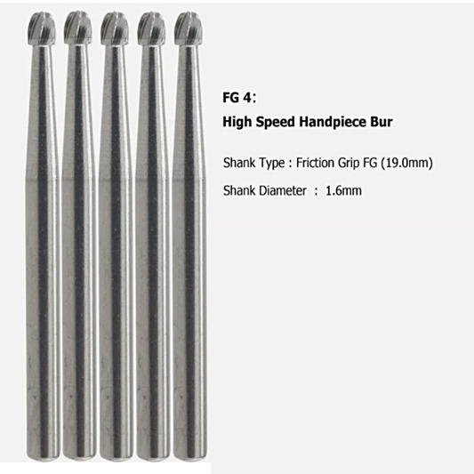 FG 4S Round Carbide Burs (Short Shank)