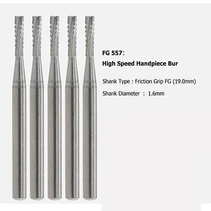 FG 557 Straight Fissure Crosscut Carbide Burs