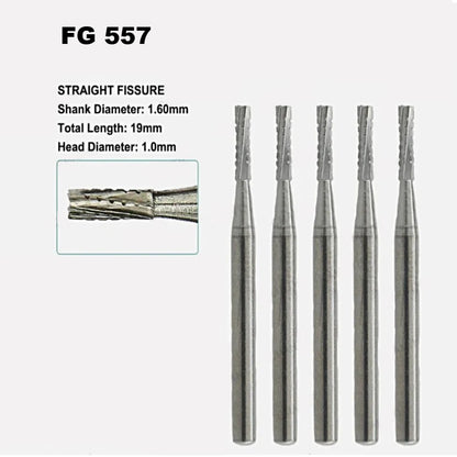 FG 557 Straight Fissure Crosscut Carbide Burs