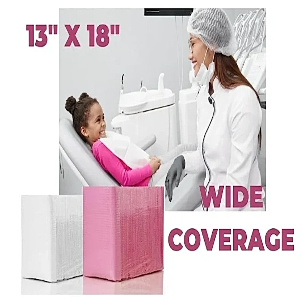3-Ply 13" x 18" Disposable Waterproof Patient Bibs - Bright Supply / Dental Mates