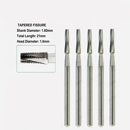 FG 702L Long Cross Cut Tapered Fissure Carbide Burs
