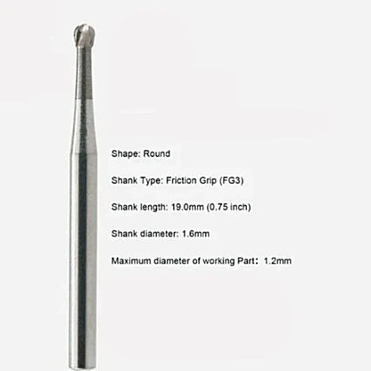 FG 3 Round Carbide Bur (Short Shank)