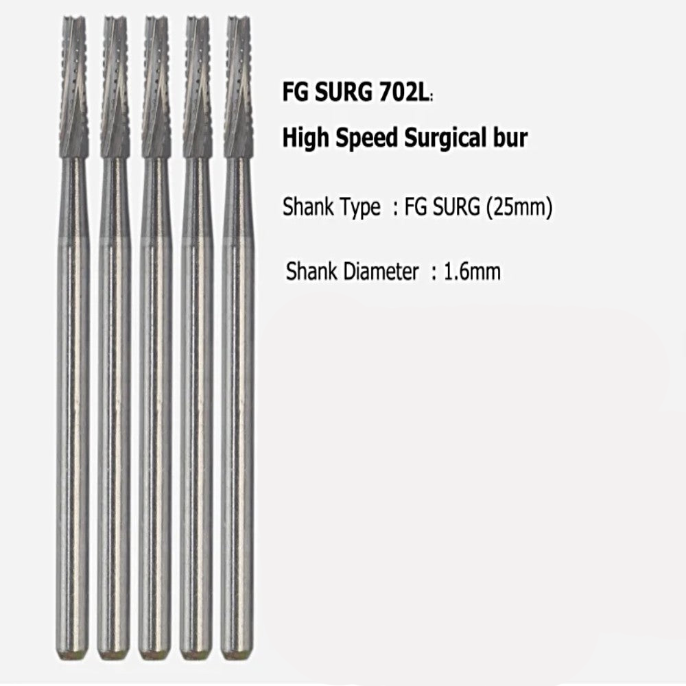 FG 702L Long Cross Cut Tapered Fissure Carbide Burs