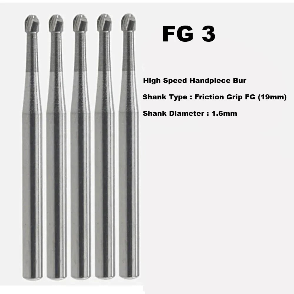 FG 3 Round Carbide Bur (Short Shank)