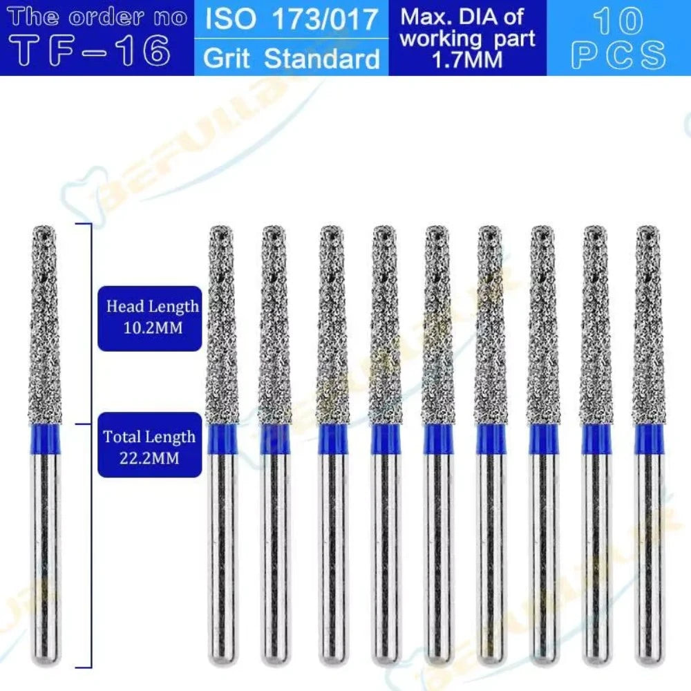 TF ( Taper Flat End ) Type 10PCS Dental Diamond Burs