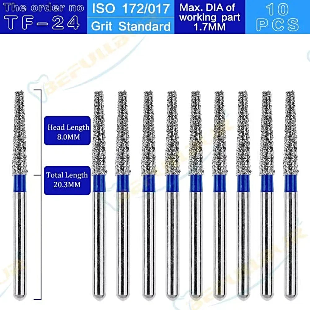TF ( Taper Flat End ) Type 10PCS Dental Diamond Burs