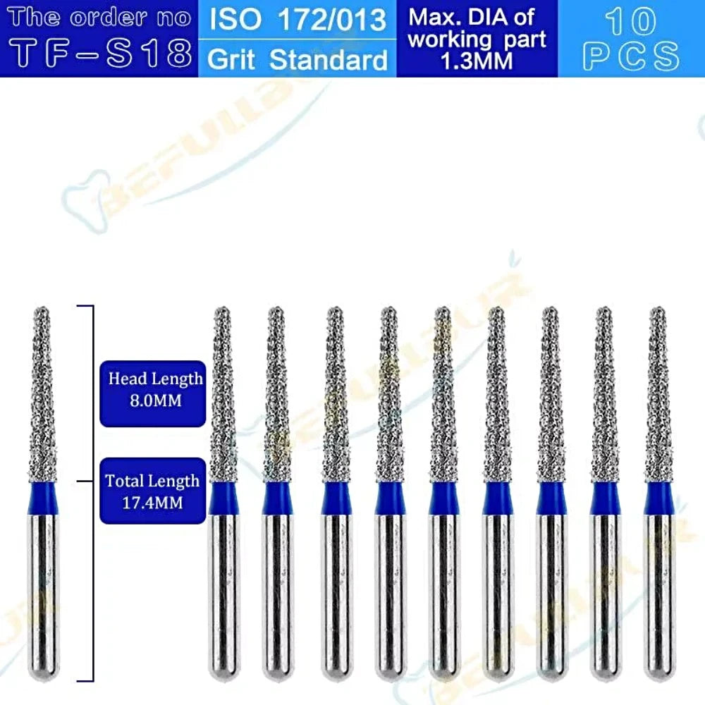 TF ( Taper Flat End ) Type 10PCS Dental Diamond Burs