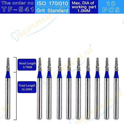 TF ( Taper Flat End ) Type 10PCS Dental Diamond Burs