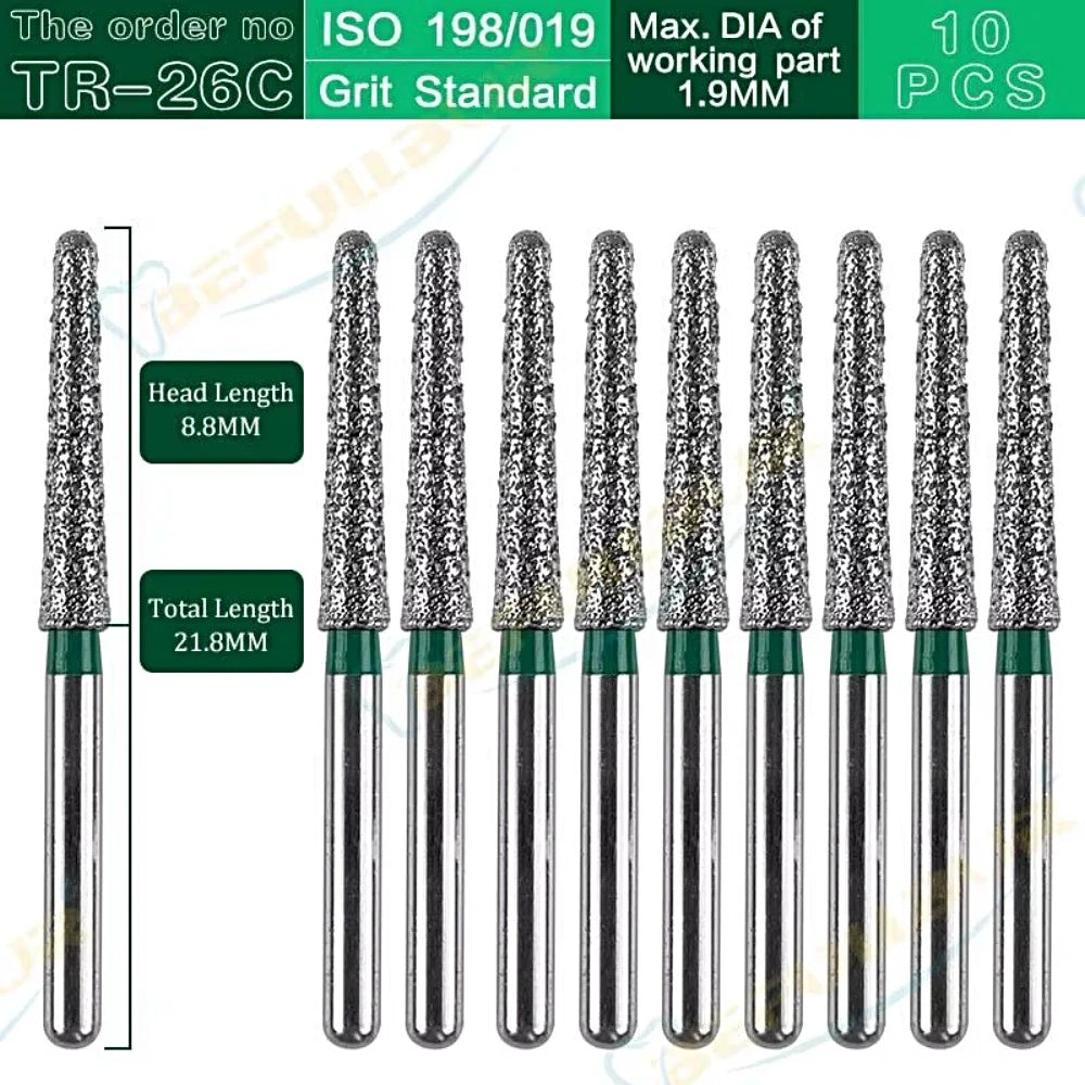 TR-C TC ( Taper Round End ) Type 10PCS Dental Diamond Burs